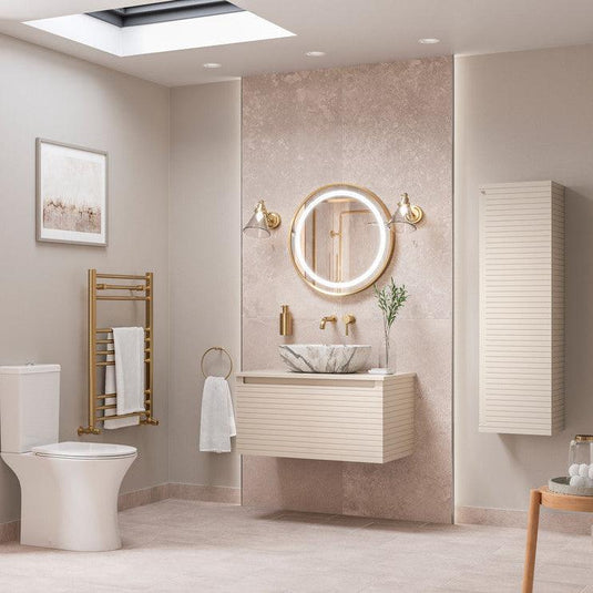 Ruby Roo 350mm Wall Hung 1 Door Tall Unit - Matt Cotton - RUBY106927 - Envy Bathrooms Ltd