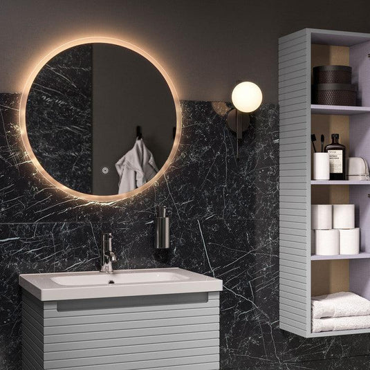 Ruby Roo 615mm Wall Hung 1 Drawer Basin Unit & Basin - Matt Mineral Grey - RUBY106934 - Envy Bathrooms Ltd