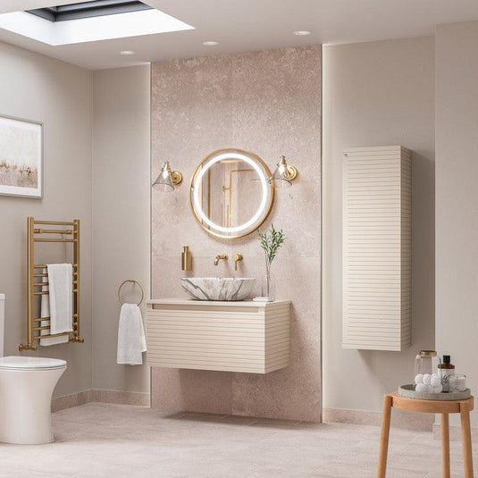 Ruby Roo 800mm Wall Hung 1 Drawer Basin Unit & Worktop - Matt Cotton - RUBY106930 - Envy Bathrooms Ltd