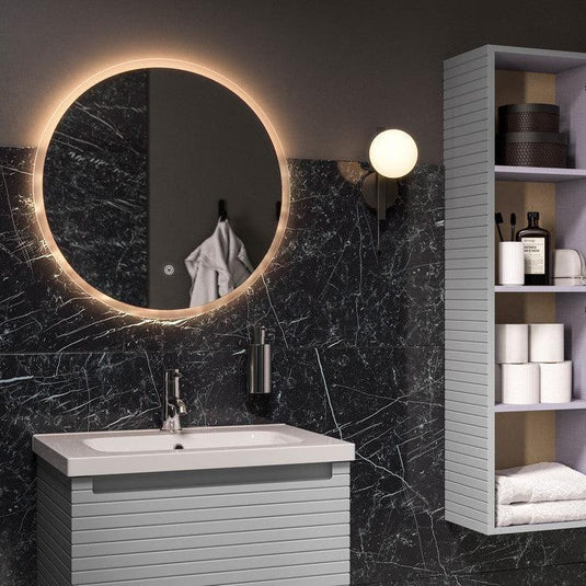 Ruby Roo 815mm Wall Hung 1 Drawer Basin Unit & Basin - Matt Mineral Grey - RUBY106936 - Envy Bathrooms Ltd