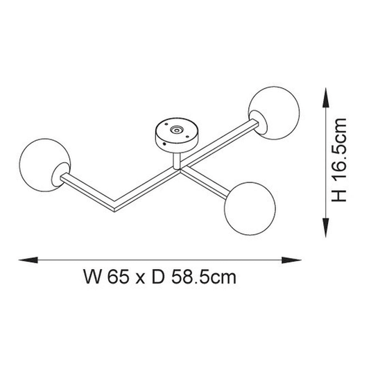 Ruby Roxie Ceiling Light - Matt Black - RUBY106314 - Envy Bathrooms Ltd