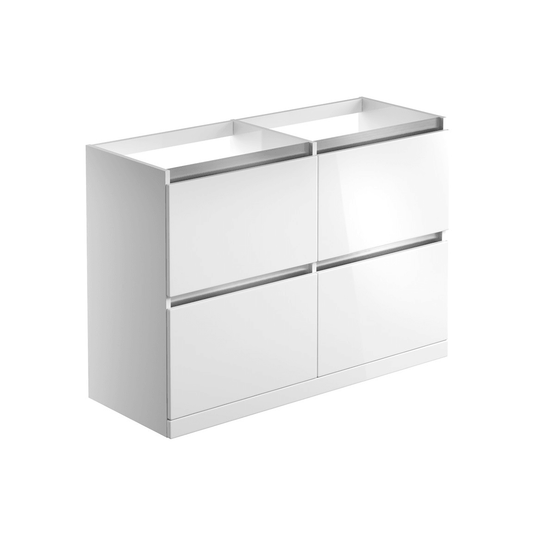 Ruby Sasha 1200mm Floor Standing Basin Unit Run (No Top) - White Gloss - RUBY101533 - Envy Bathrooms Ltd