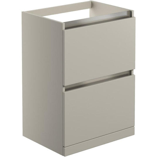 Ruby Sasha 600mm 2 Drawer Floor Standing Basin Unit (No Top) - Latte - RUBY101554 - Envy Bathrooms Ltd