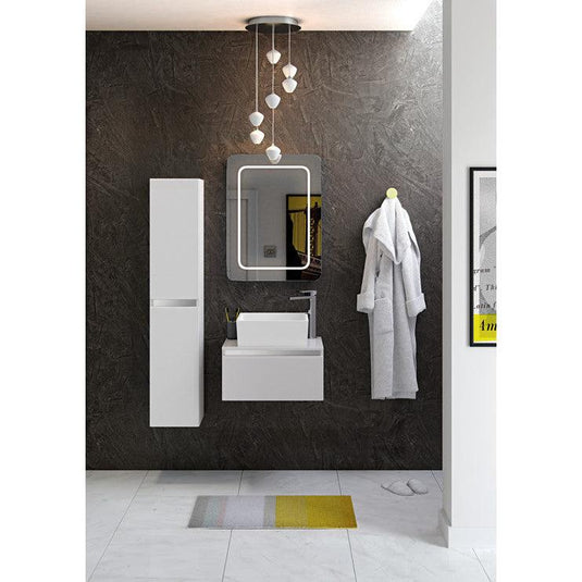 Ruby Sasha 615mm 1 Drawer Wall Hung Basin Unit Inc. Basin - White Gloss - RUBY101524 - Envy Bathrooms Ltd