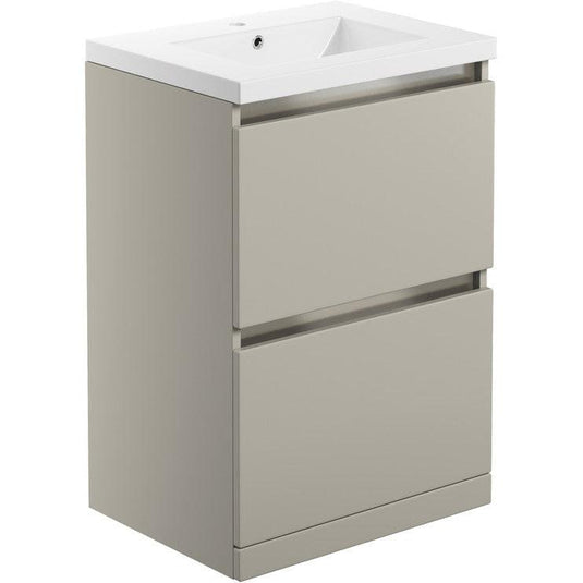 Ruby Sasha 615mm 2 Drawer Floor Standing Basin Unit Inc. Basin - Latte - RUBY101553 - Envy Bathrooms Ltd