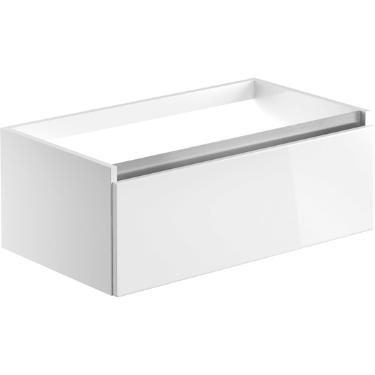 Ruby Sasha 800mm 1 Drawer Wall Hung Basin Unit (No Top) - White Gloss - RUBY101527 - Envy Bathrooms Ltd