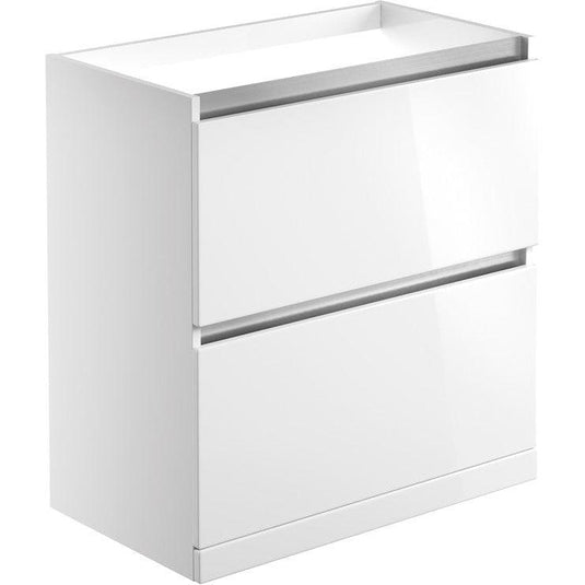 Ruby Sasha 800mm 2 Drawer Floor Standing Basin Unit (No Top) - White Gloss - RUBY101531 - Envy Bathrooms Ltd