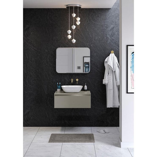 Ruby Sasha 815mm 1 Drawer Wall Hung Basin Unit Inc. Basin - Latte - RUBY101551 - Envy Bathrooms Ltd