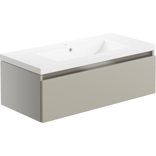 Ruby Sasha 815mm 1 Drawer Wall Hung Basin Unit Inc. Basin - Latte - RUBY101551 - Envy Bathrooms Ltd