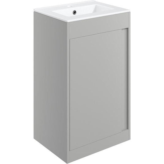 Ruby Shadow 510mm Floor Standing Unit Inc. Basin - Matt Light Grey - RUBY105319 - Envy Bathrooms Ltd
