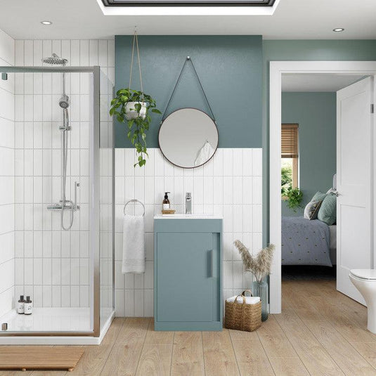 Ruby Shadow 510mm Floor Standing Unit Inc. Basin - Matt Sea Green - RUBY105311 - Envy Bathrooms Ltd