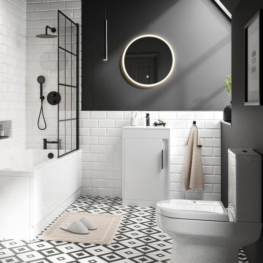 Ruby Shadow 510mm Floor Standing Unit Inc. Basin - White Gloss - RUBY105321 - Envy Bathrooms Ltd