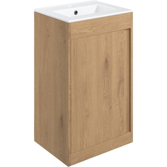 Ruby Shadow 510mm Floor Standing Unit Inc. Basin - Seville Oak - RUBY105315 - Envy Bathrooms Ltd