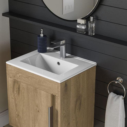 Ruby Shadow 510mm Floor Standing Unit Inc. Basin - Seville Oak - RUBY105315 - Envy Bathrooms Ltd