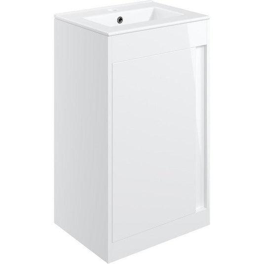 Ruby Shadow 510mm Floor Standing Unit Inc. Basin - White Gloss - RUBY105321 - Envy Bathrooms Ltd