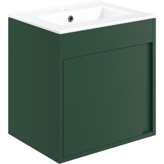 Ruby Shadow 510mm Wall Hung Unit Inc. Basin - Matt Conifer Green - RUBY105316 - Envy Bathrooms Ltd