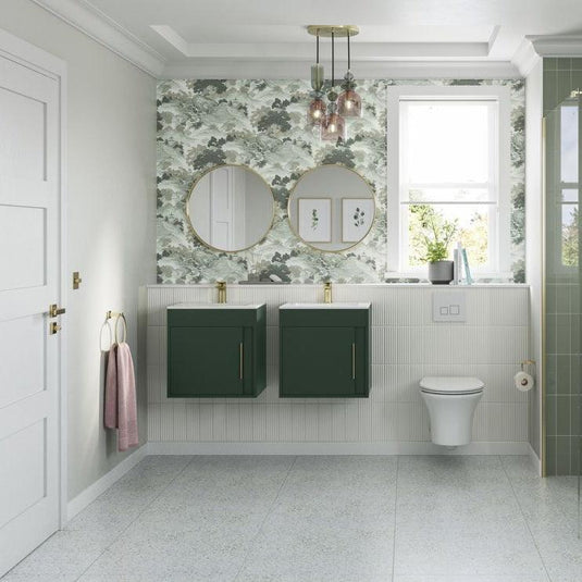 Ruby Shadow 510mm Wall Hung Unit Inc. Basin - Matt Conifer Green - RUBY105316 - Envy Bathrooms Ltd