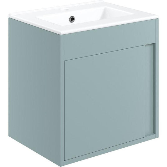 Ruby Shadow 510mm Wall Hung Unit Inc. Basin - Matt Sea Green - RUBY105310 - Envy Bathrooms Ltd