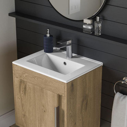 Ruby Shadow 510mm Wall Hung Unit Inc. Basin - Seville Oak - RUBY105314 - Envy Bathrooms Ltd
