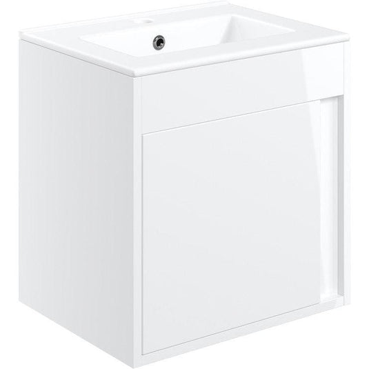 Ruby Shadow 510mm Wall Hung Unit Inc. Basin - White Gloss - RUBY105320 - Envy Bathrooms Ltd