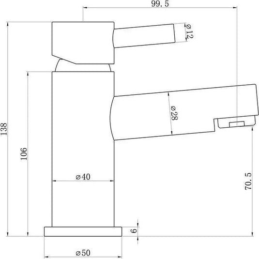 Ruby Shadow Basin Mixer & Waste - Chrome - RUBY105769 - Envy Bathrooms Ltd