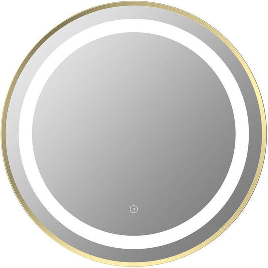 Ruby Shelby 600mm Round Front-Lit LED Mirror - Brushed Brass - RUBY106253 - Envy Bathrooms Ltd