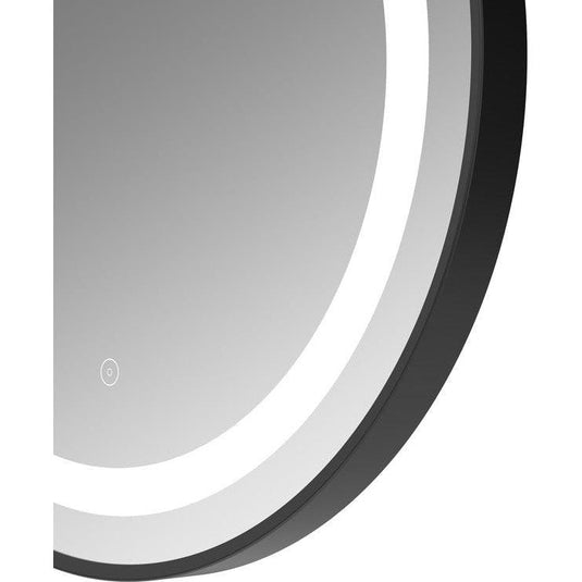 Ruby Shelby 600mm Round Front-Lit LED Mirror - Matt Black - RUBY106252 - Envy Bathrooms Ltd