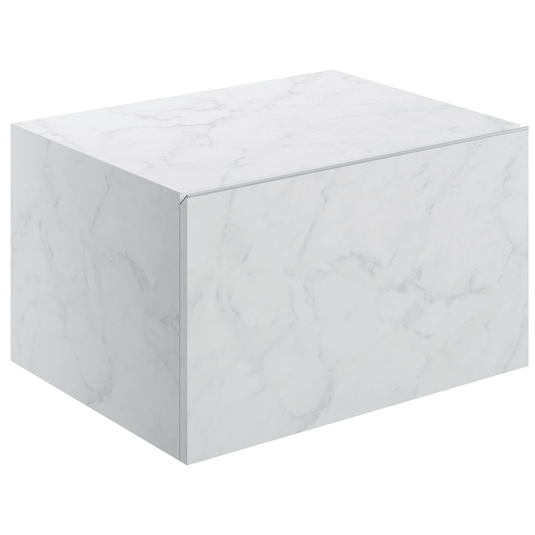 Ruby Smokey 600mm Wall Hung Storage Drawer - White Marble - RUBY106965 - Envy Bathrooms Ltd