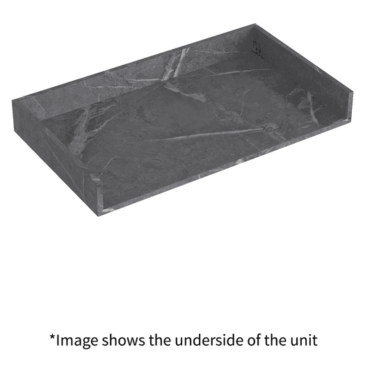 Ruby Smokey 800mm Wall Hung Basin Shelf - Grey Marble - RUBY106955 - Envy Bathrooms Ltd