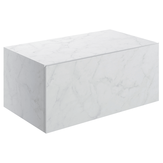 Ruby Smokey 800mm Wall Hung Storage Drawer - White Marble - RUBY106966 - Envy Bathrooms Ltd