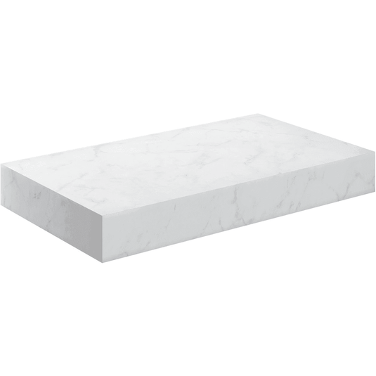 Ruby Smokey 800mm Wall Hung White Marble Basin Shelf & Black Bottle Trap - RUBY106962 - Envy Bathrooms Ltd