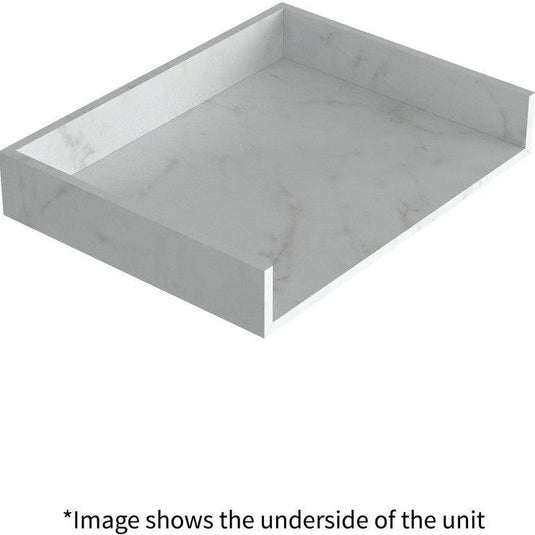 Ruby Smokey 800mm Wall Hung White Marble Basin Shelf & Black Bottle Trap - RUBY106962 - Envy Bathrooms Ltd