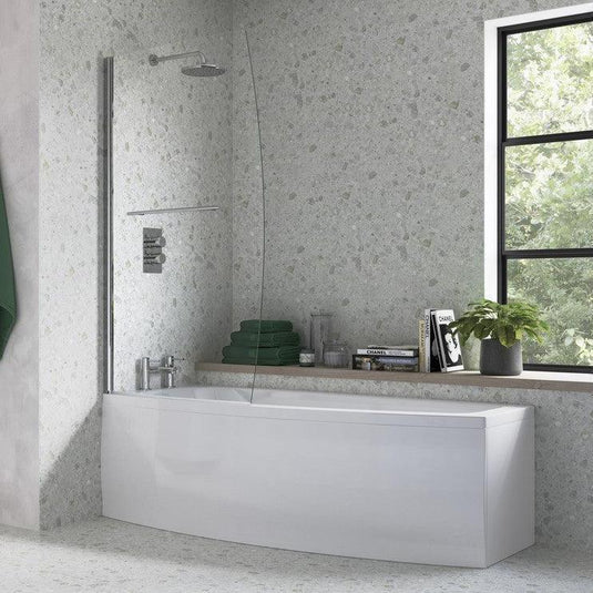 Ruby Space Saver Bath Screen - Chrome - RUBY3772 - Envy Bathrooms Ltd