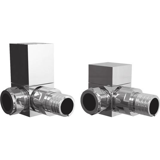 Ruby Square Chrome Radiator Valves - Corner - RUBY103020 - Envy Bathrooms Ltd