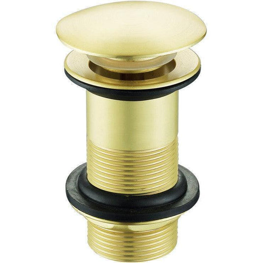 Ruby Unslotted Mushroom Basin Waste (1 1/4") - Brushed Brass - RUBY105814 - Envy Bathrooms Ltd