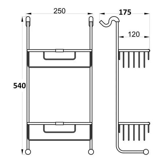 Ruby Ziggy 2-Tier Shower Caddy - Chrome - RUBY101700 - Envy Bathrooms Ltd