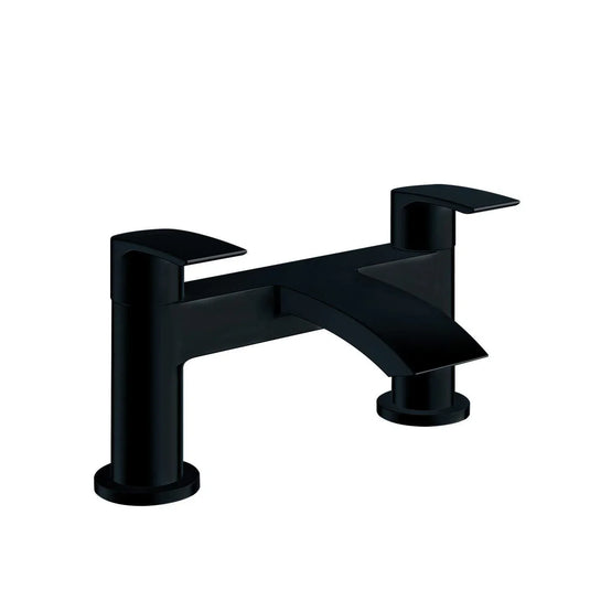 Scudo Belini 2 Tap Hole Deck Mounted Bath Filler Tap - Matt Black - BLACK259ORBL - Envy Bathrooms Ltd