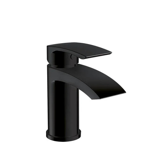 Scudo Belini Deck Mounted 1 Handle Basin Mixer Tap Inc. Waste - Matt Black - BLACK257ORBL - Envy Bathrooms Ltd
