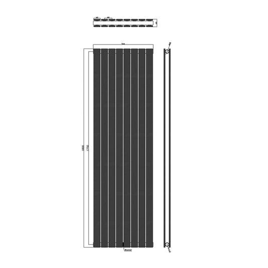Scudo Bravo Designer Radiator Double 544 x 1800mm White | BRAV1800-54D-W - Envy Bathrooms Ltd