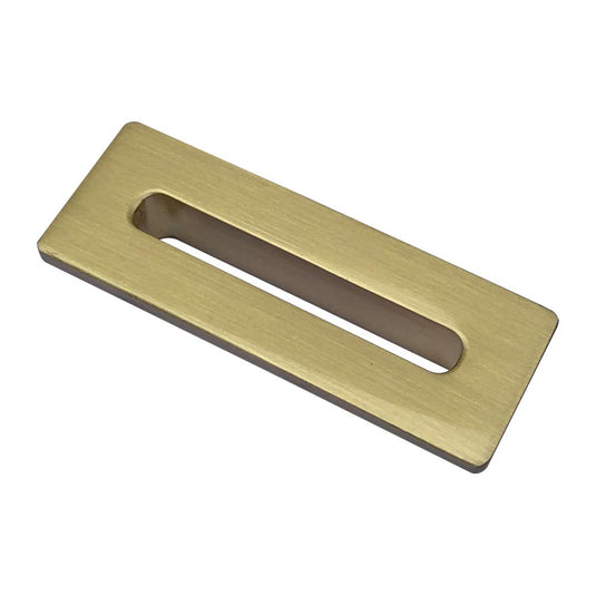 Scudo Brushed Brass Rectangle Basin Overflow Cover | OVERFLOWSQ-BRASS - Envy Bathrooms Ltd