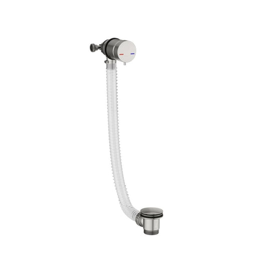 Scudo Brushed Nickel Bath Filler and Overflow with Sprung Waste | WASTE113BN - Envy Bathrooms Ltd