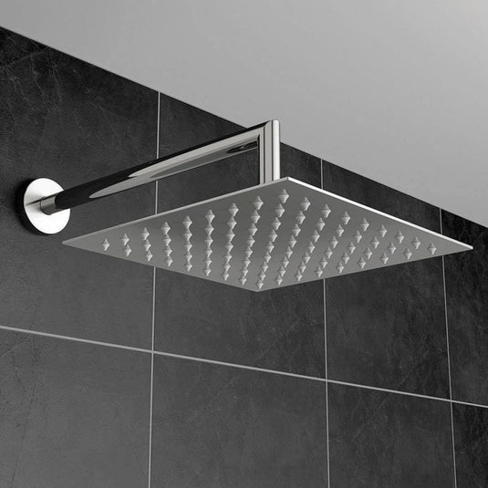Scudo Chrome Stainless Steel Square Fixed Shower Head 200mm | SH003L - Envy Bathrooms Ltd