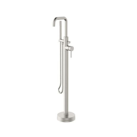 Scudo Core Brushed Nickel Freestanding Bath Shower Mixer Tap | NU-162 - Envy Bathrooms Ltd