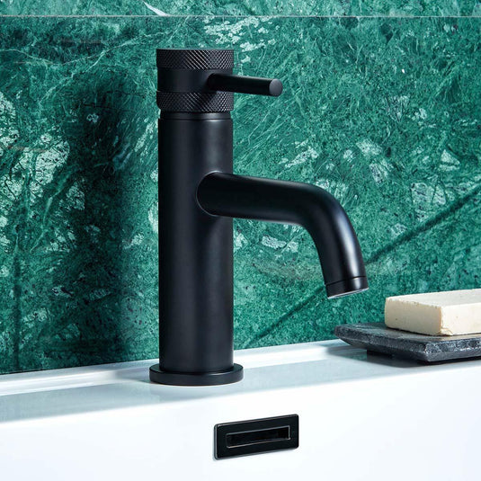 Scudo Core Collection Deck Mounted 1 Handle Basin Mixer Tap - Matt Black - NU-002 - Envy Bathrooms Ltd
