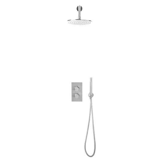 Scudo Core Round Handle Shower arm Drench head Handset & mounting bracket - Chrome - NU-028 - Envy Bathrooms Ltd