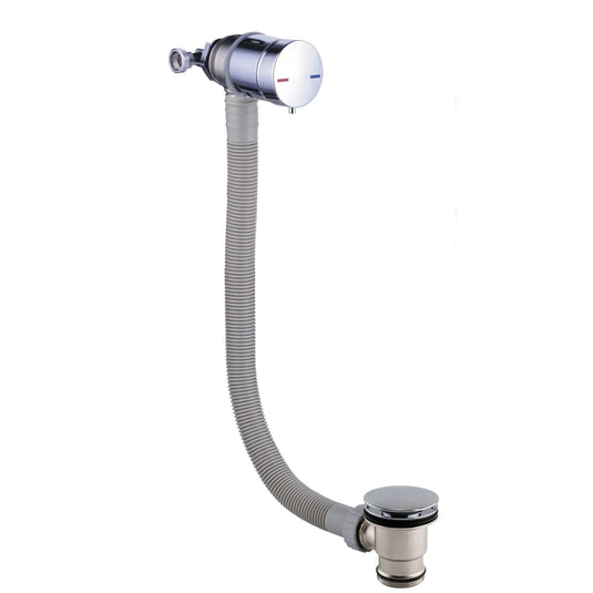 Scudo Deck Mounted Complete Overflow Bath Filler Tap - Chrome - WASTE102 - Envy Bathrooms Ltd