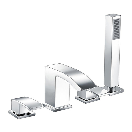 Scudo Descent Chrome 4 Hole Deck Mounted Bath Shower Mixer Tap Diverter |TAP254L - Envy Bathrooms Ltd
