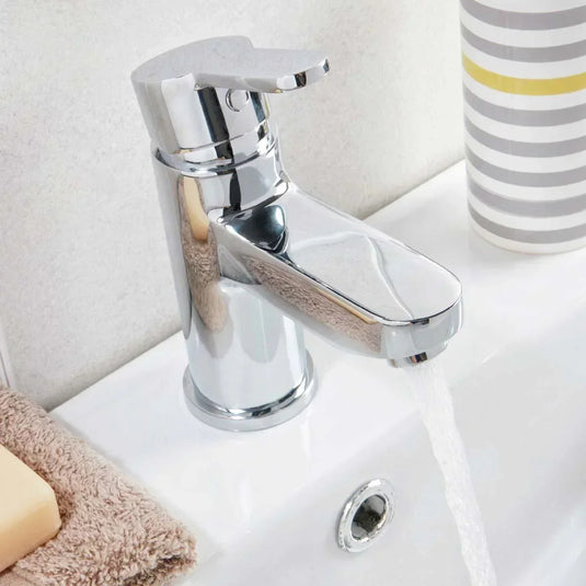 Scudo Favour Deck Mounted 1 Handle Basin Mixer Tap Inc. Waste - Chrome - TAP021 - Envy Bathrooms Ltd