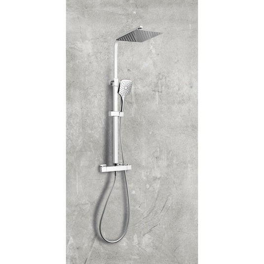 Scudo Helier Chrome Square Cool Touch Rigid Riser Mixer Shower | SHOWER010 - Envy Bathrooms Ltd