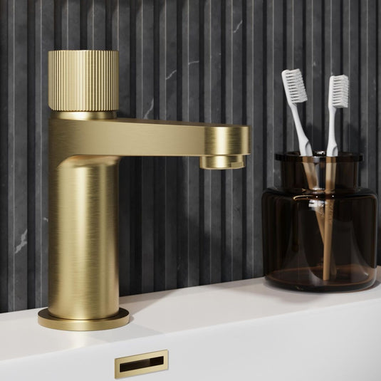 Scudo Koko Brushed Brass Mono Basin Mixer | KO-012 - Envy Bathrooms Ltd